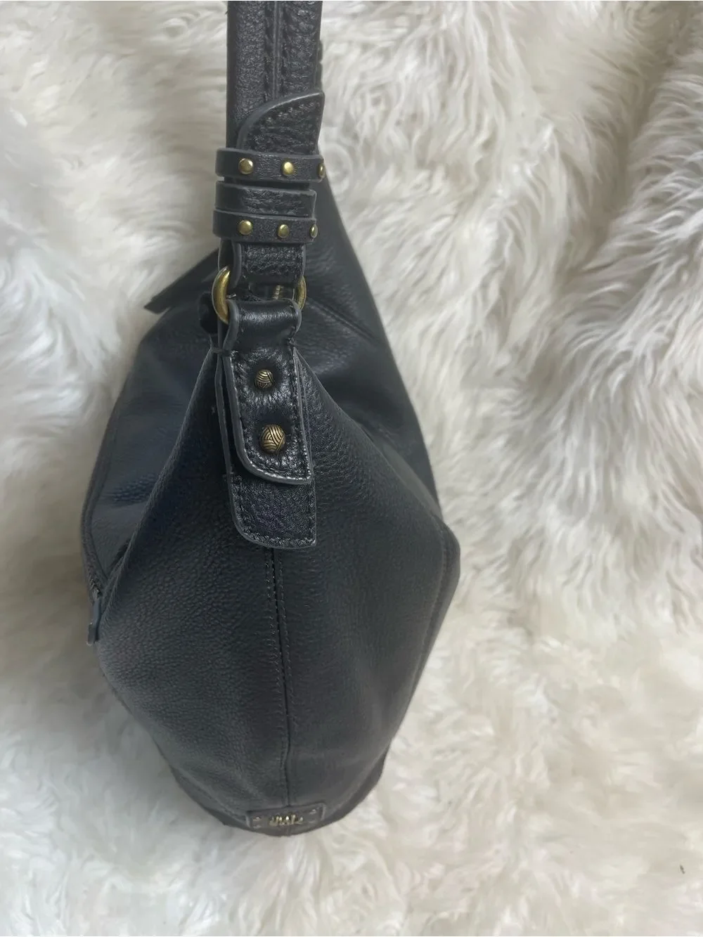 The Sack leather Black  Hobo Bucket style Shoulder Bag.